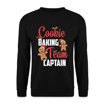 Biscuit cuisson capitaine noël pain d'épice - Sweat-shirt Unisexe - noir - Devant - Alina (178cm) & Michal (187cm)