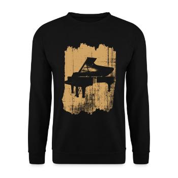 klavier - Unisex Pullover - Schwarz - Vorne - Alina (178cm) & Michal (187cm)
