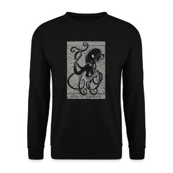 Okkulte Kraken Tarot Karte Vintage Gothic Baphomet - Unisex Pullover - Schwarz - Vorne - Alina (178cm) & Michal (187cm)