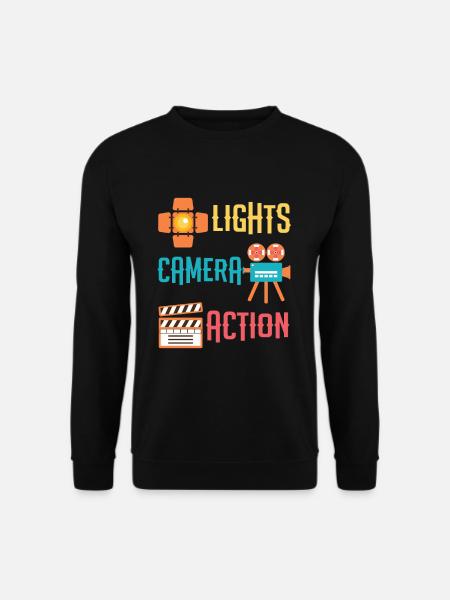 Cool Lights Camera Action Movie oder Regisseur Geschenk - Unisex Pullover - Schwarz