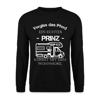 Wohnmobil lustig Spruch Wohnwagen Camping Reisen - Unisex Pullover - Schwarz - Vorne - Alina (178cm) & Michal (187cm)