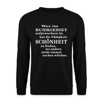 Ruhrgebiet Ruhrpott NRW - Unisex Pullover - Schwarz - Vorne - Alina (178cm) & Michal (187cm)