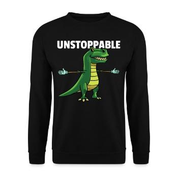 Dinosaur Dino T-Rex Funny Sweeter - Unisex Sweatshirt - black - Front - Alina (178cm) & Michal (187cm)