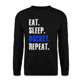 hockey manger dormir répéter - Sweat-shirt Unisexe - noir - Devant - Alina (178cm) & Michal (187cm)