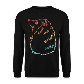 Hérisson Funny Sweet Animal Amour Animal Forêt - Sweat-shirt Unisexe - noir - Devant - Alina (178cm) & Michal (187cm)