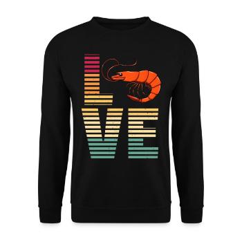 Shrimp Shrimp Crab Fish Vintage Retro - Unisex Sweatshirt - black - Front - Alina (178cm) & Michal (187cm)