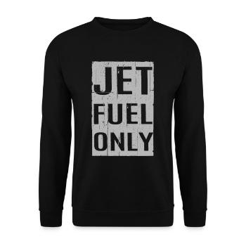 Cool Jet Fuel Only Distressed Air Force gift - Unisex Sweatshirt - black - Front - Alina (178cm) & Michal (187cm)