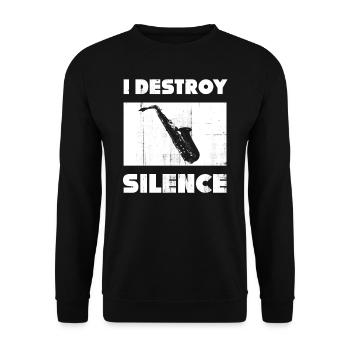 saxophone sax saxo - Sweat-shirt Unisexe - noir - Devant - Alina (178cm) & Michal (187cm)