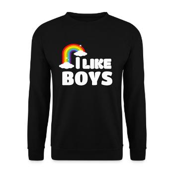I like Boys LGBT Gay Pride - Unisex Sweatshirt - black - Front - Alina (178cm) & Michal (187cm)
