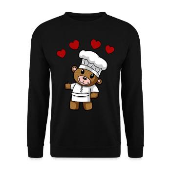 Teddy Koch Chefkoch Köche Köchin Gastgeber - Unisex Pullover - Schwarz - Vorne - Alina (178cm) & Michal (187cm)
