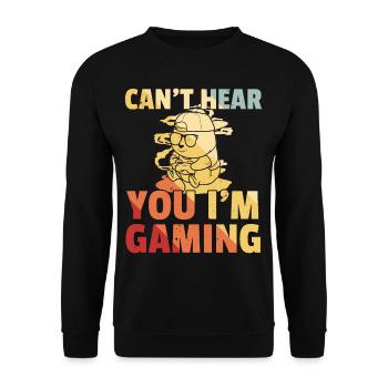 Panda Gamer Video Player Play Game - Unisex Sweatshirt - black - Front - Alina (178cm) & Michal (187cm)