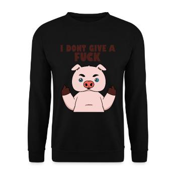 Ich gebe nicht ein fuck Pig i don't give a fuck Pi - Unisex Pullover - Schwarz - Vorne - Alina (178cm) & Michal (187cm)