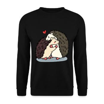 Câlin d'amour de hérisson - Sweat-shirt Unisexe - noir - Devant - Alina (178cm) & Michal (187cm)