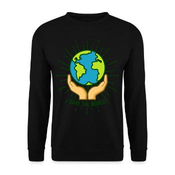 Save the world design Save the World design - Unisex Sweatshirt - black - Front - Alina (178cm) & Michal (187cm)