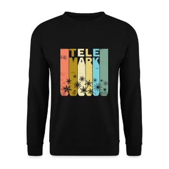 Telemark Ski Heel Free Retro Vintage Gift - Unisex Sweatshirt - black - Front - Alina (178cm) & Michal (187cm)