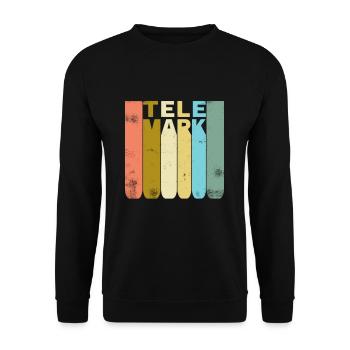 Telemark Ski Heel Free Retro Vintage Gift - Unisex Sweatshirt - black - Front - Alina (178cm) & Michal (187cm)