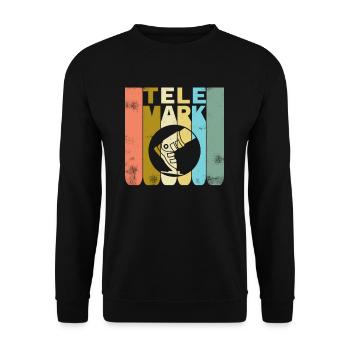 Telemark Ski Heel Free Retro Vintage Gift - Unisex Sweatshirt - black - Front - Alina (178cm) & Michal (187cm)