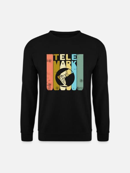 Telemark Ski Ferse Frei Retro Vintage Geschenk - Unisex Pullover - Schwarz