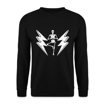 Squelette Yoga Position Halloween Art Cadeau - Sweat-shirt Unisexe - noir - Devant - Alina (178cm) & Michal (187cm)