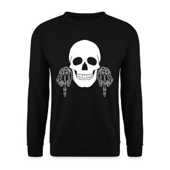 Squelette visage effrayant Halloween cadeau d'art - Sweat-shirt Unisexe - noir - Devant - Alina (178cm) & Michal (187cm)