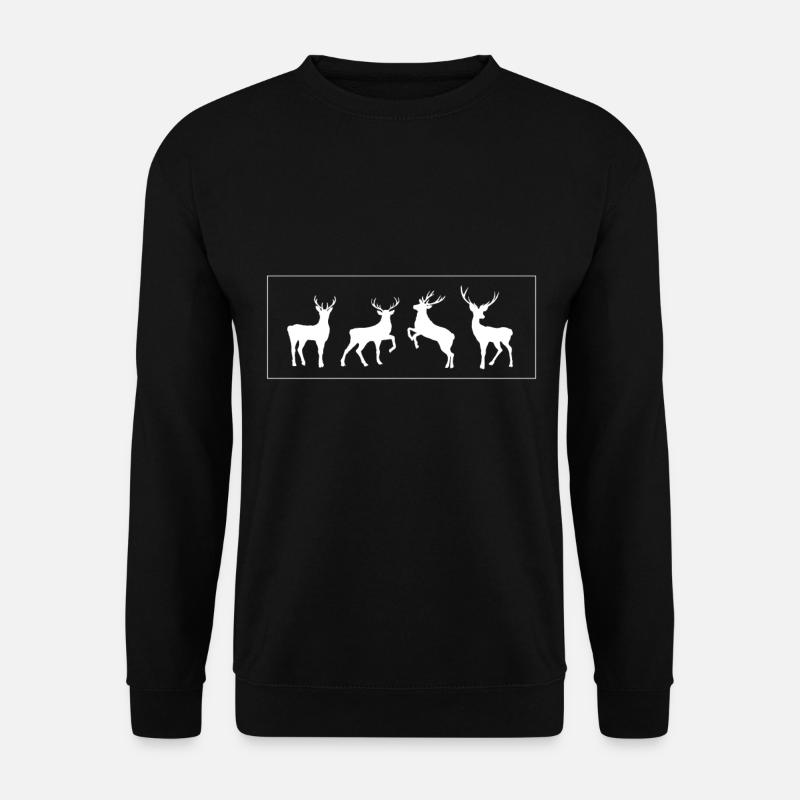 Cool Deer Tierliebhaber Kunst Geschenk Design - Unisex Pullover - Schwarz