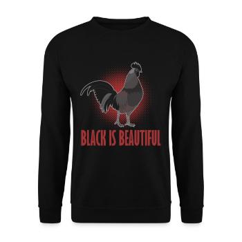 Cemani coq race de poulet noir - Sweat-shirt Unisexe - noir - Devant - Alina (178cm) & Michal (187cm)