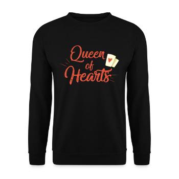 Cute Queen Of Hearts Cards Card Players gift - Unisex Sweatshirt - black - Front - Alina (178cm) & Michal (187cm)