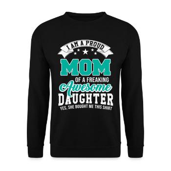Mutter tochter geschenk - Unisex Pullover - Schwarz - Vorne - Alina (178cm) & Michal (187cm)