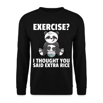 Panda Pandabär Großer Lustig Süßer - Unisex Pullover - Schwarz - Vorne - Alina (178cm) & Michal (187cm)