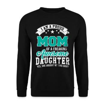 mutter tochter stolz geschenk - Unisex Pullover - Schwarz - Vorne - Alina (178cm) & Michal (187cm)