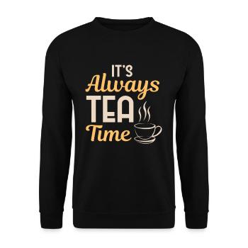Cadeau sympa c'est l'heure du thé - Sweat-shirt Unisexe - noir - Devant - Alina (178cm) & Michal (187cm)