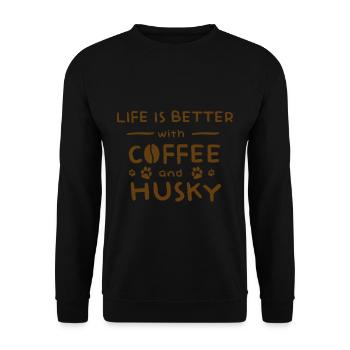 Husky chien chien coiffeur amoureux des chiens amoureux des chiens - Sweat-shirt Unisexe - noir - Devant - Alina (178cm) & Michal (187cm)