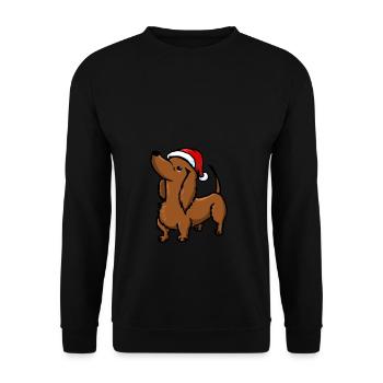 Dog Dachshund Dachshund Christmas Advent cute cute - Unisex Sweatshirt - black - Front - Alina (178cm) & Michal (187cm)