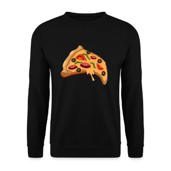 Pizza morceau de pizzeria - Sweat-shirt Unisexe - noir - Devant - Alina (178cm) & Michal (187cm)