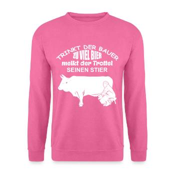 Melken | Bier | Traktor fahren | Landwirt - Unisex Pullover - Pink - Vorne
