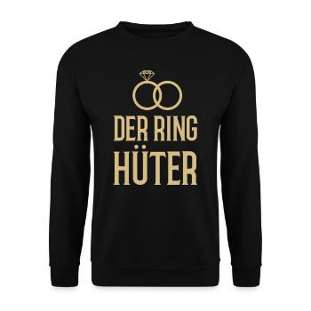 Le gardien de l'anneau - cadeau de mariage drôle - Sweat-shirt Unisexe - noir - Devant - Alina (178cm) & Michal (187cm)