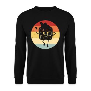 Gaufres Crêpes Douces Vintage Rétro - Sweat-shirt Unisexe - noir - Devant - Alina (178cm) & Michal (187cm)