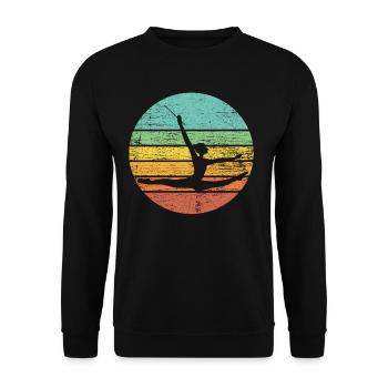 Gymnastique rétro - Sweat-shirt Unisexe - noir - Devant - Alina (178cm) & Michal (187cm)