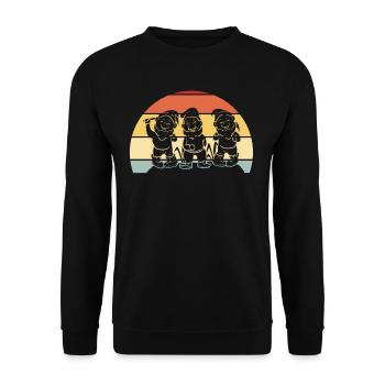 Nain nain nain Jardinier Vintage Retro - Sweat-shirt Unisexe - noir - Devant - Alina (178cm) & Michal (187cm)