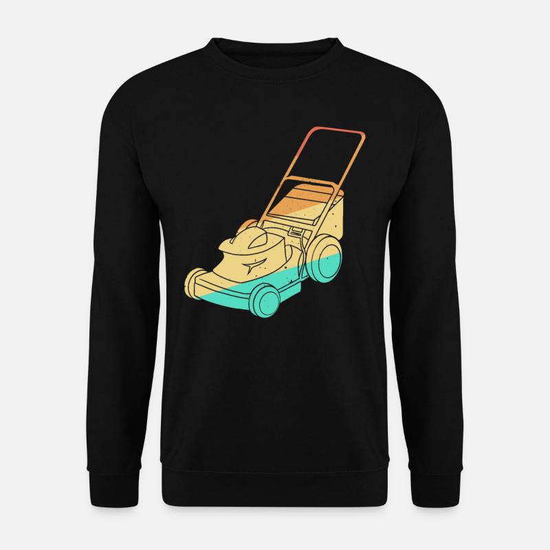 Rasen Mähen Rasenmäher Vintage Retro - Unisex Pullover - Schwarz
