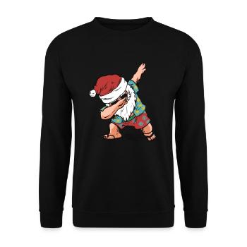 Funny Christmas present in Santa Claus - Unisex Sweatshirt - black - Front - Alina (178cm) & Michal (187cm)