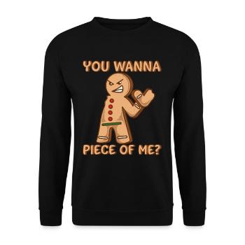 Funny Christmas gift gingerbread man - Unisex Sweatshirt - black - Front - Alina (178cm) & Michal (187cm)