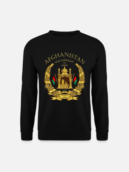 Afghanistan Wappen mit Schriftzug - Unisex Pullover - Schwarz