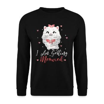 Verlobung Katze - Unisex Pullover - Schwarz - Vorne - Alina (178cm) & Michal (187cm)