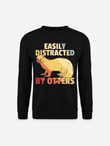 Otter Otter Sweet Vintage Retro - Unisex Sweatshirt - black