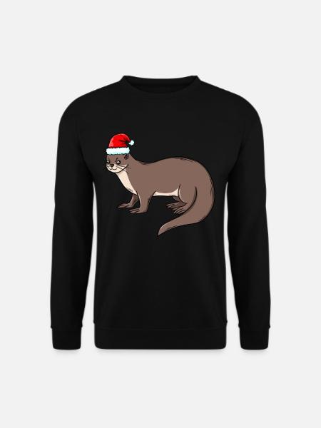 Otter Christmas otter dwarf otter - Unisex Sweatshirt - black