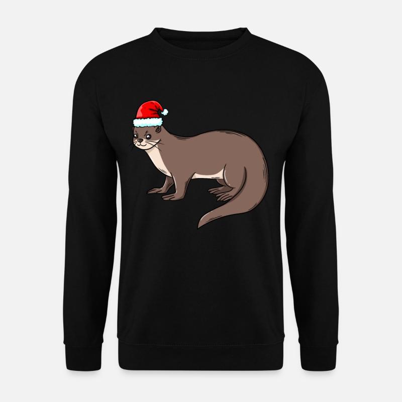 Otter Christmas otter dwarf otter - Unisex Sweatshirt - black