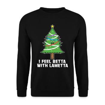 Je me sens betta avec des guirlandes de sapin de Noël - Sweat-shirt Unisexe - noir - Devant - Alina (178cm) & Michal (187cm)