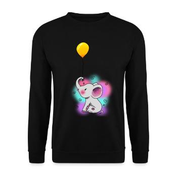 Luftballon Elefant Baby Fantasy Kinder Kleinkind - Unisex Pullover - Schwarz - Vorne - Alina (178cm) & Michal (187cm)