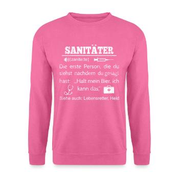 Sanitäter - Unisex Pullover - Pink - Vorne